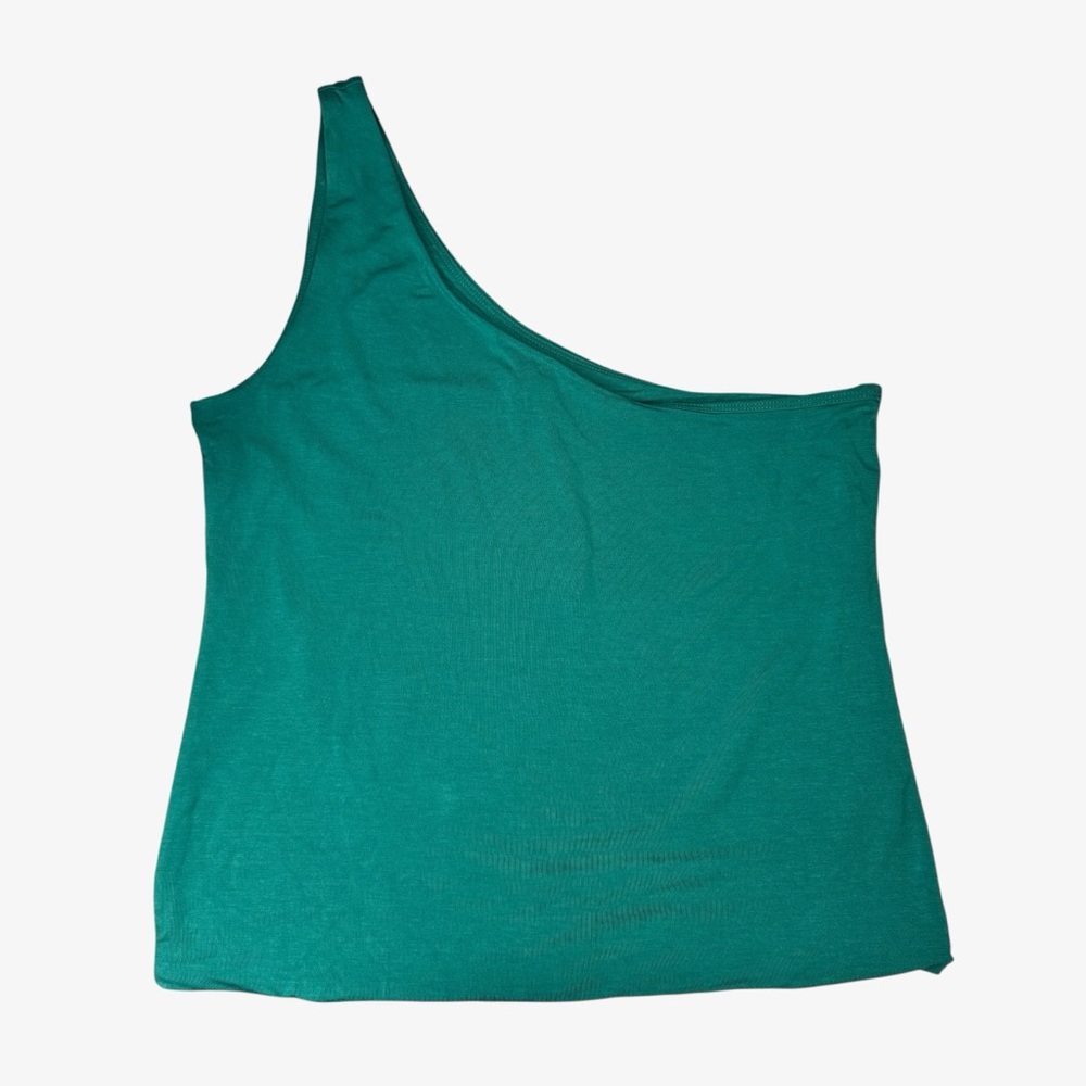 J.Crew Women’s Form Knit One Shoulder Modal Stretch Tank Top Green Size L NWT